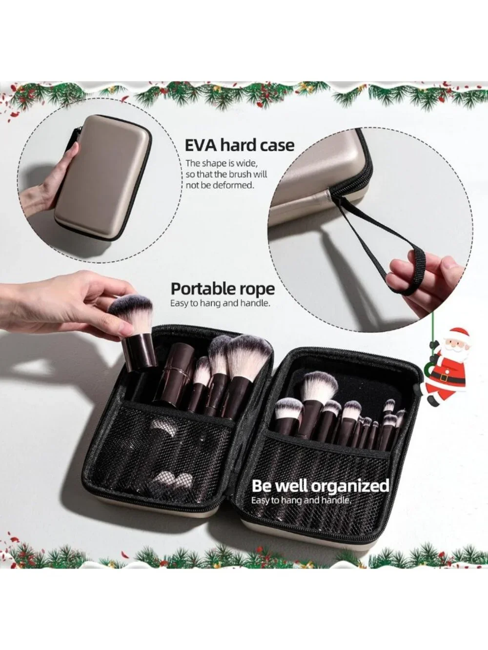 20PCS Professional Makeup Brush Set with Travel Case - Synthetic Brushes for